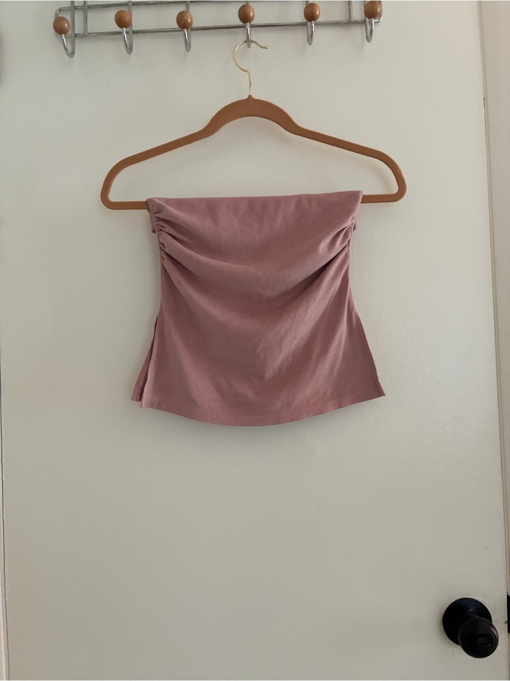 Sugar Dusty Mauve Strapless Ruched Tube Camisole